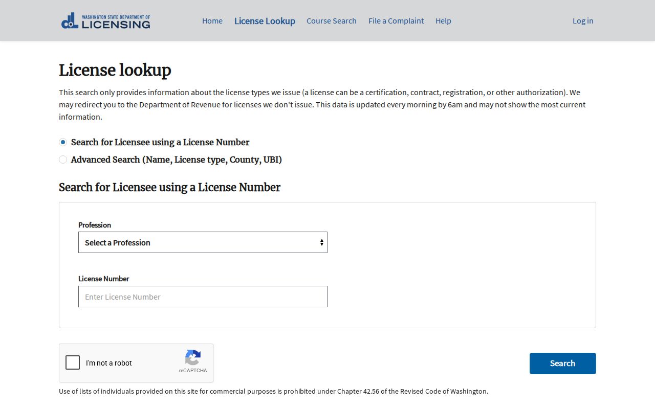 Snohomish County people search professional license lookup