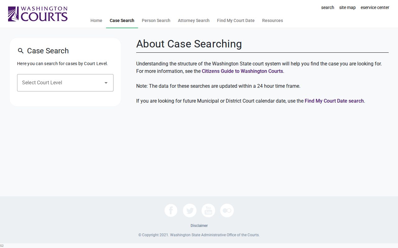 Snohomish County people search Washington court selector